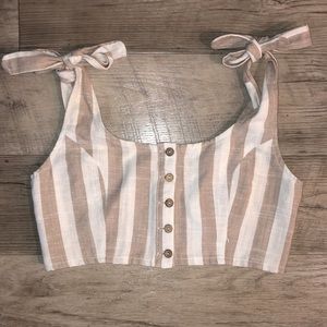 Skylar + Madison striped linen crop top